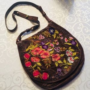 Anthropologie Lucky Penny Leather Crossbody Boho